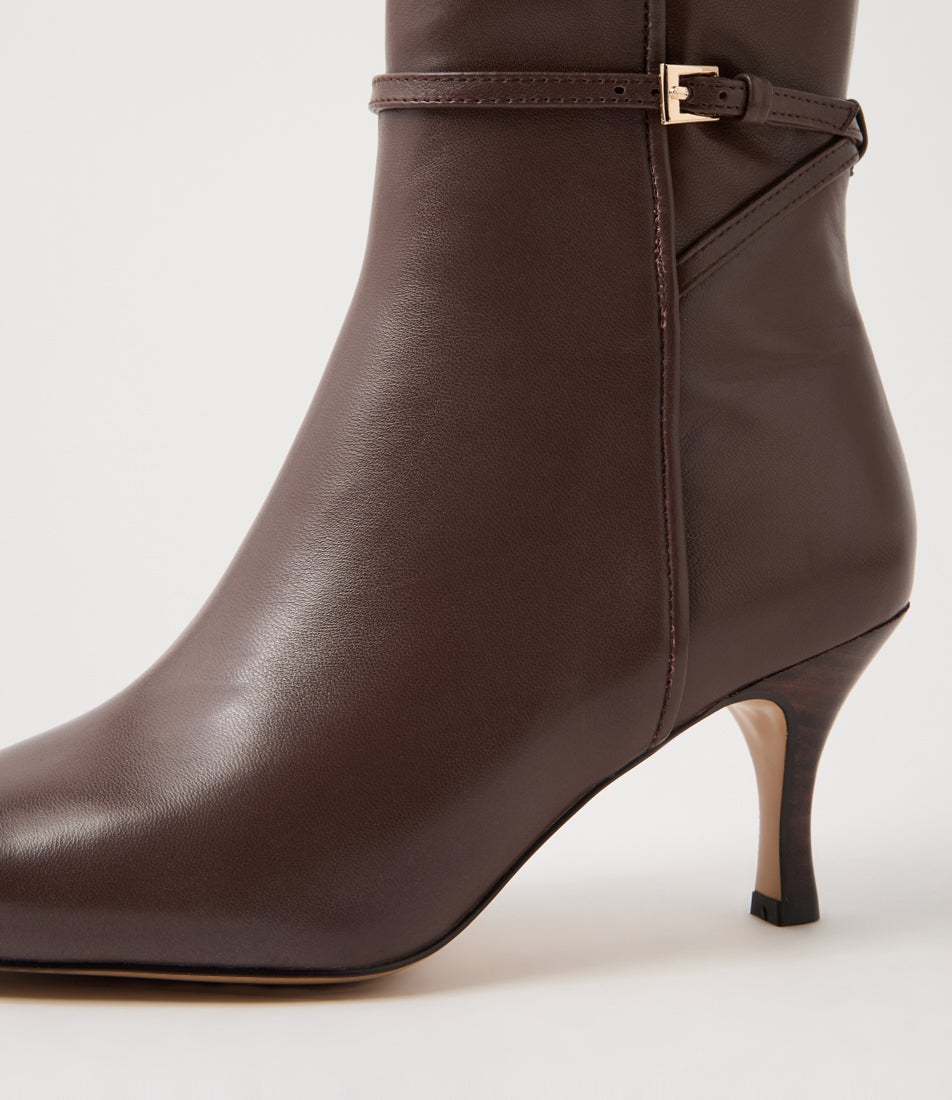 Tebbie Choc Leather Stretch Knee High Boots