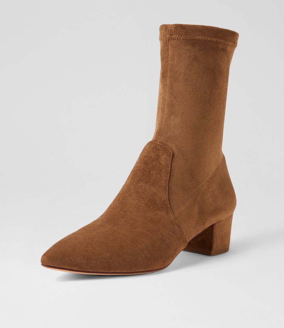 Atlanta Light Choc Stretch Microsuede Ankle Boots