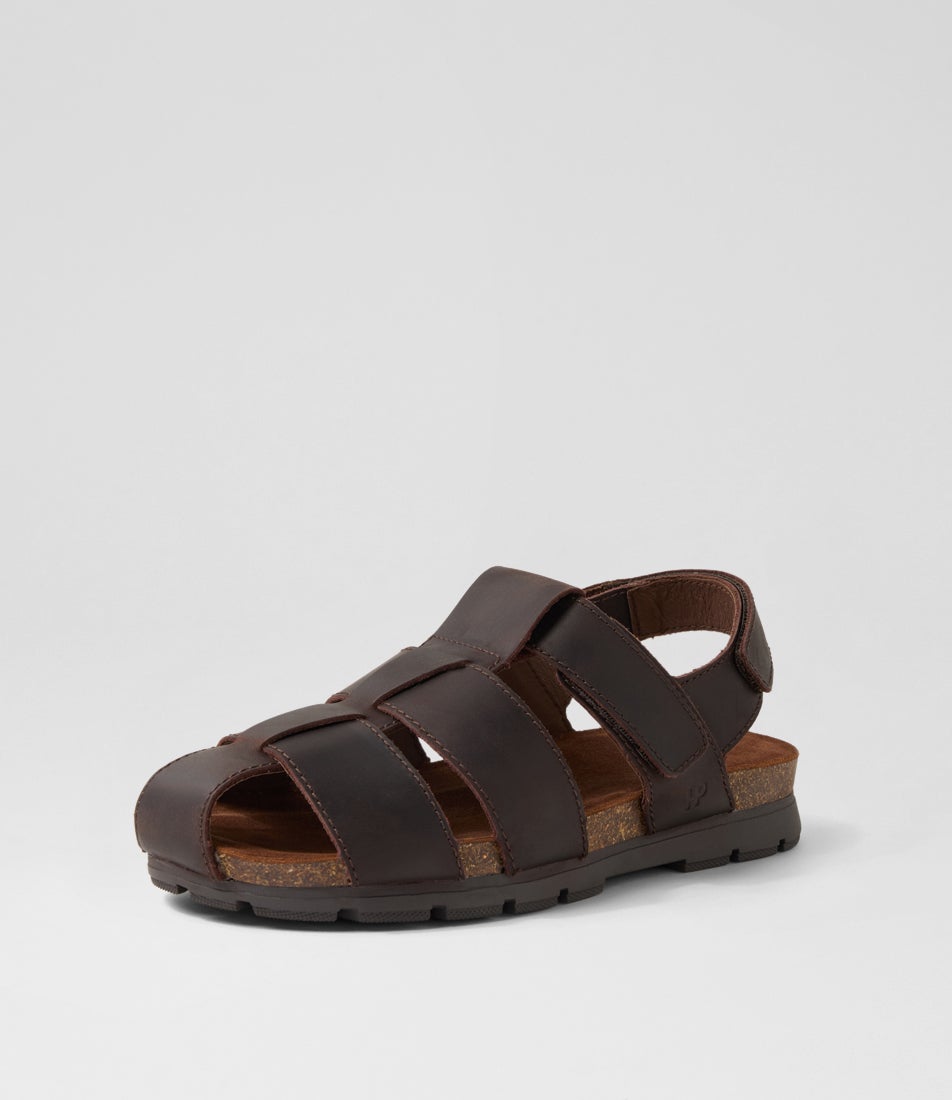 Seth Brown Leather Slides
