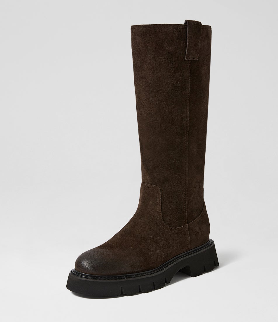 Krever Dark Choc Suede Knee High Boots