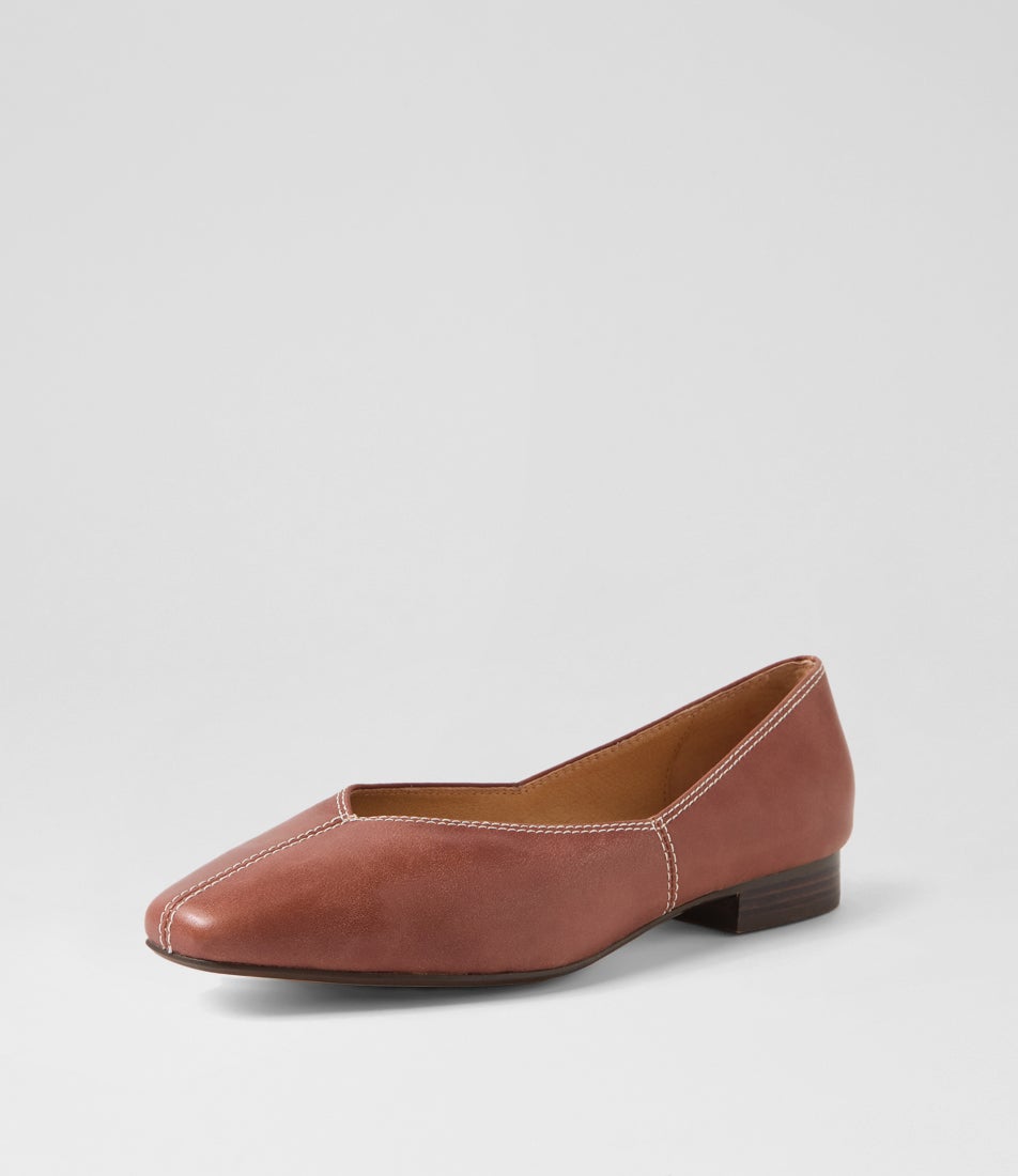 Dolla Walnut Leather Flat Shoes
