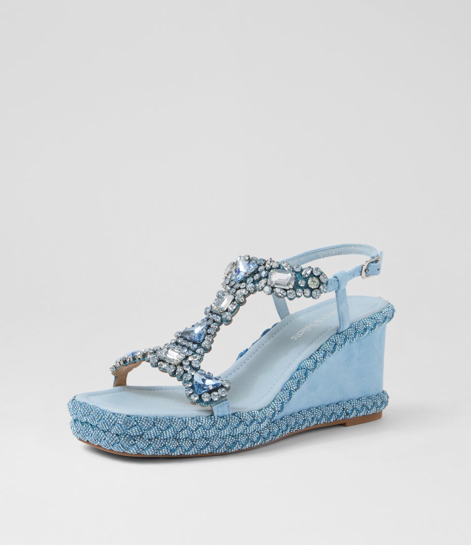 Vallda Denim Suede Sandals