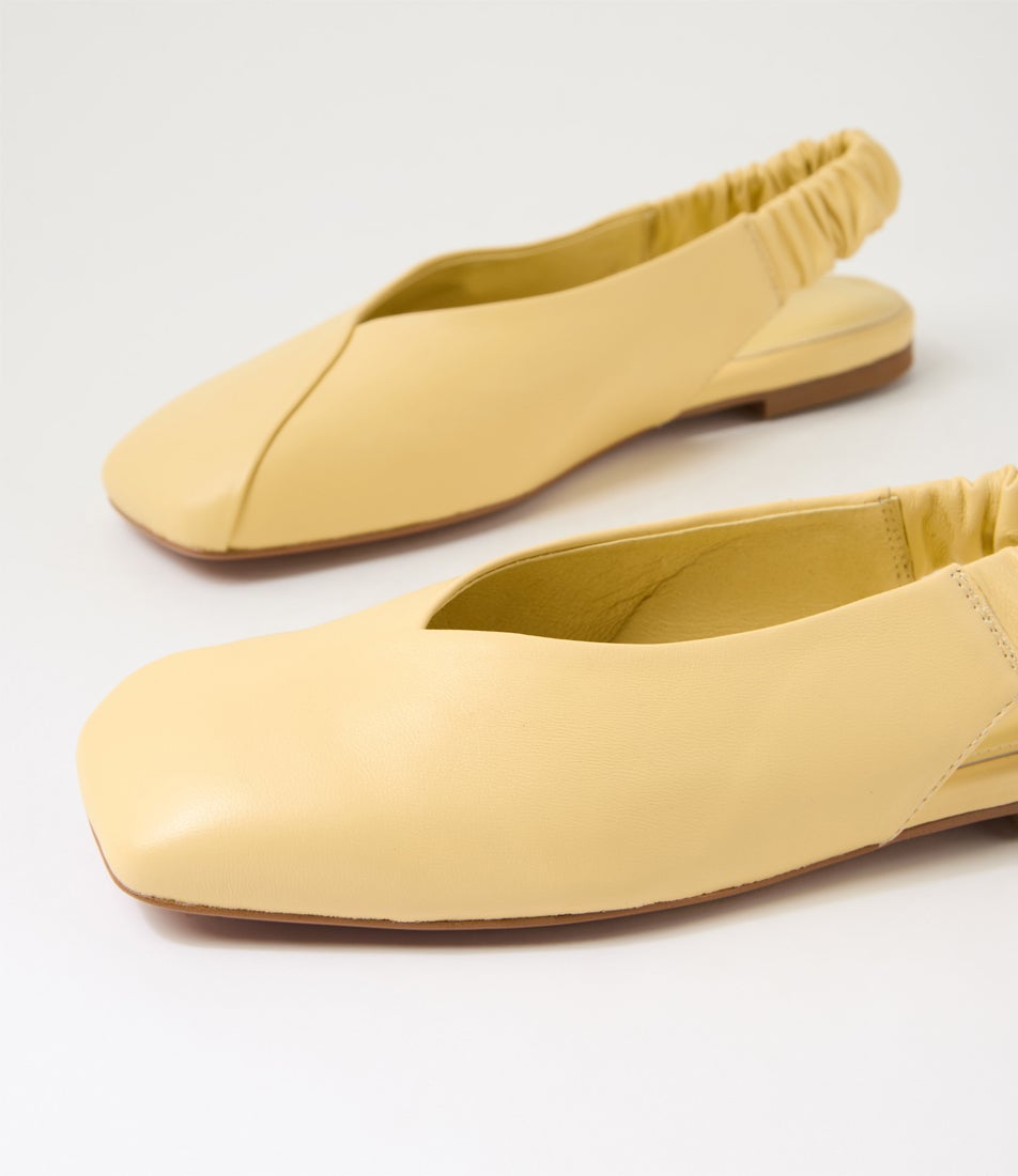 Breetny Lemon Leather Flat Shoes