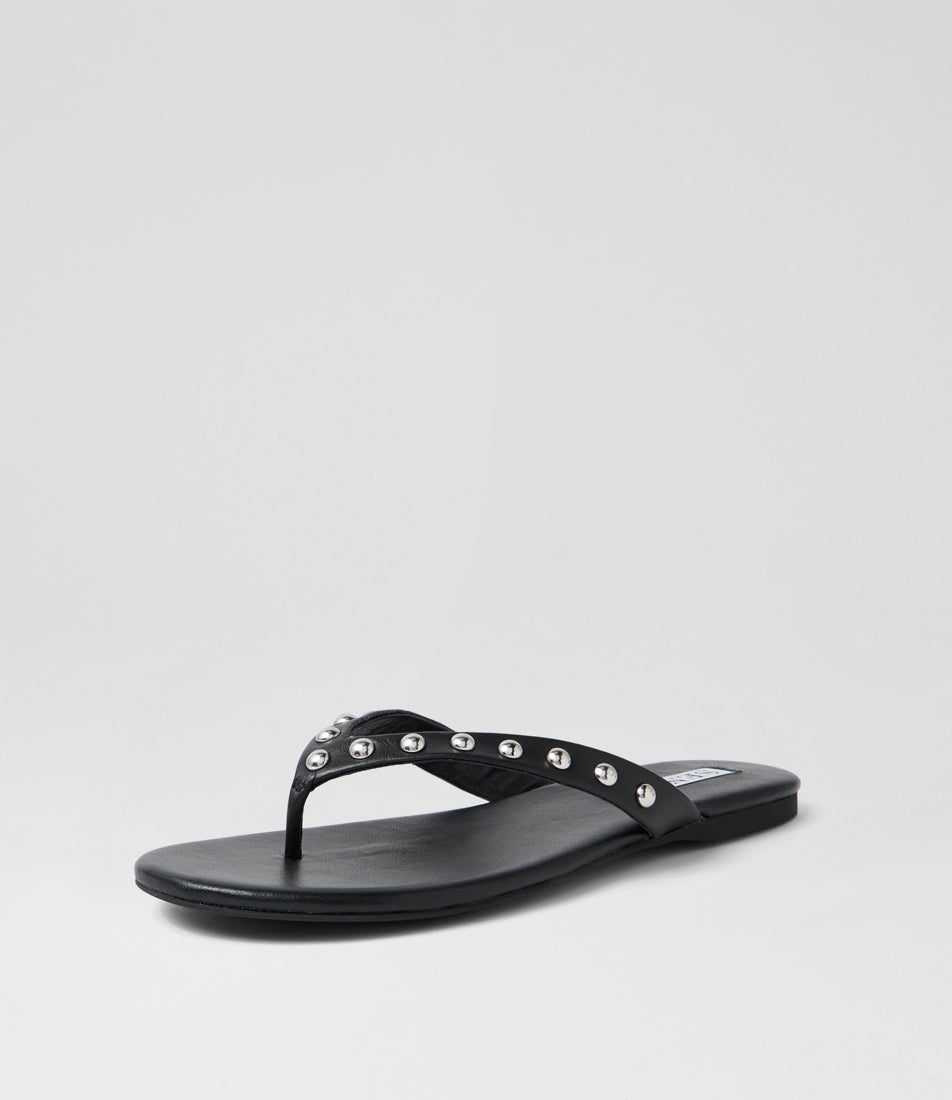Haliah Ebony Leather Thongs