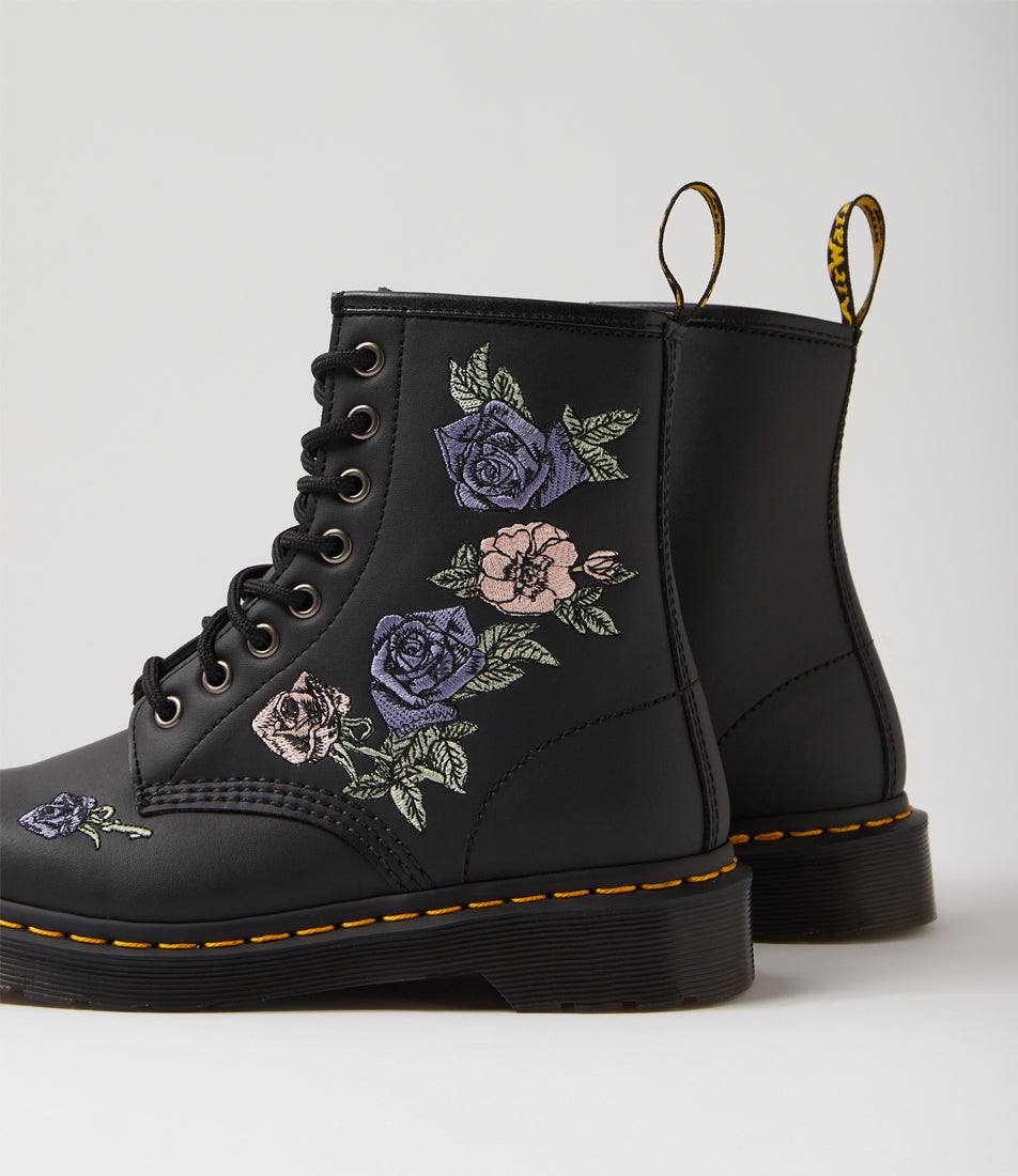1460 Vonda Black Genix Nappa Leather Ankle Boots