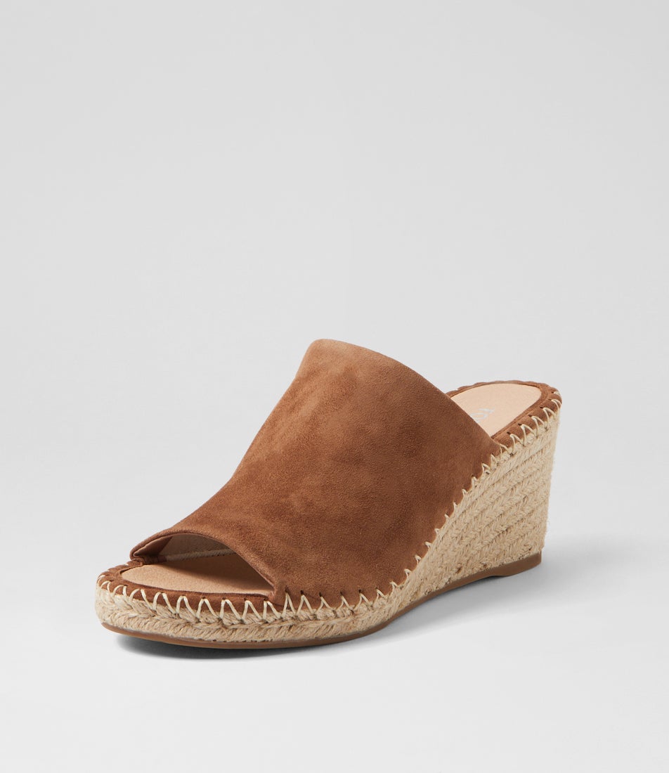 Gailie Light Choc Natural Rope Suede Sandals Gailie Light Choc Natural Rope Suede Sandals