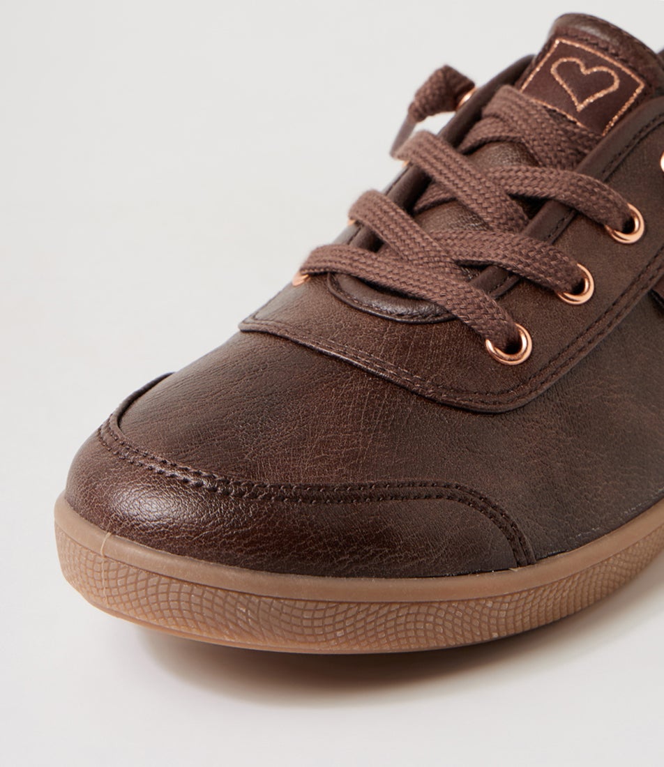 Mynka Lace Ups Choc Sneakers
