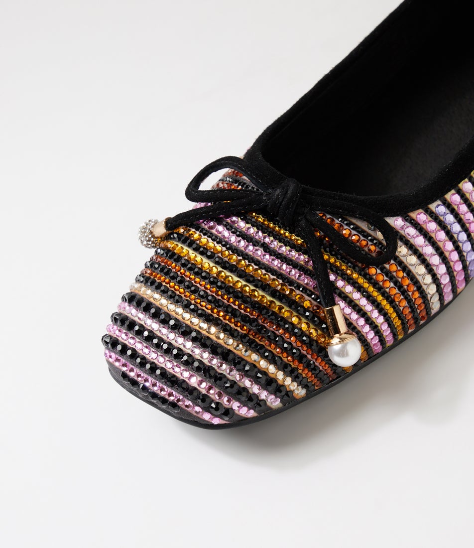 Feriss Black Multi Ballet Flats