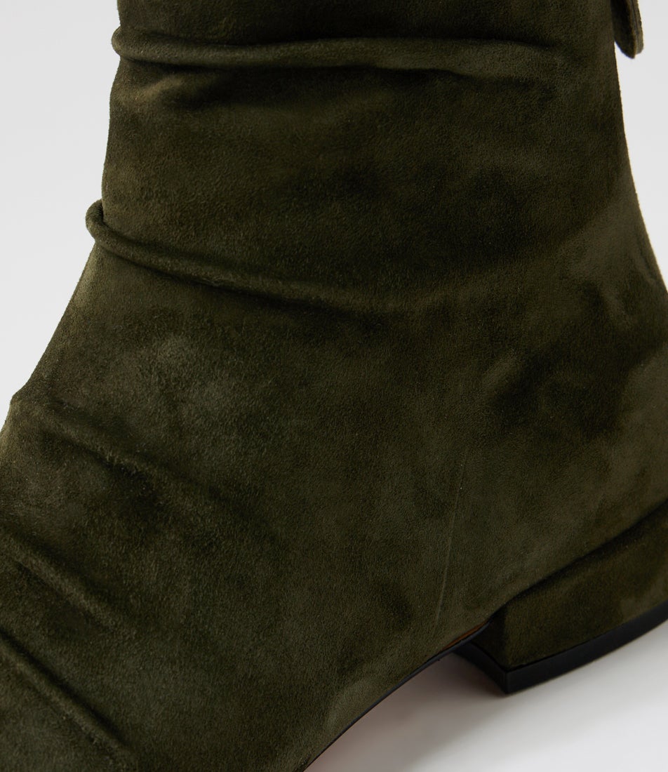 Elpasos Olive Suede Ankle Boots