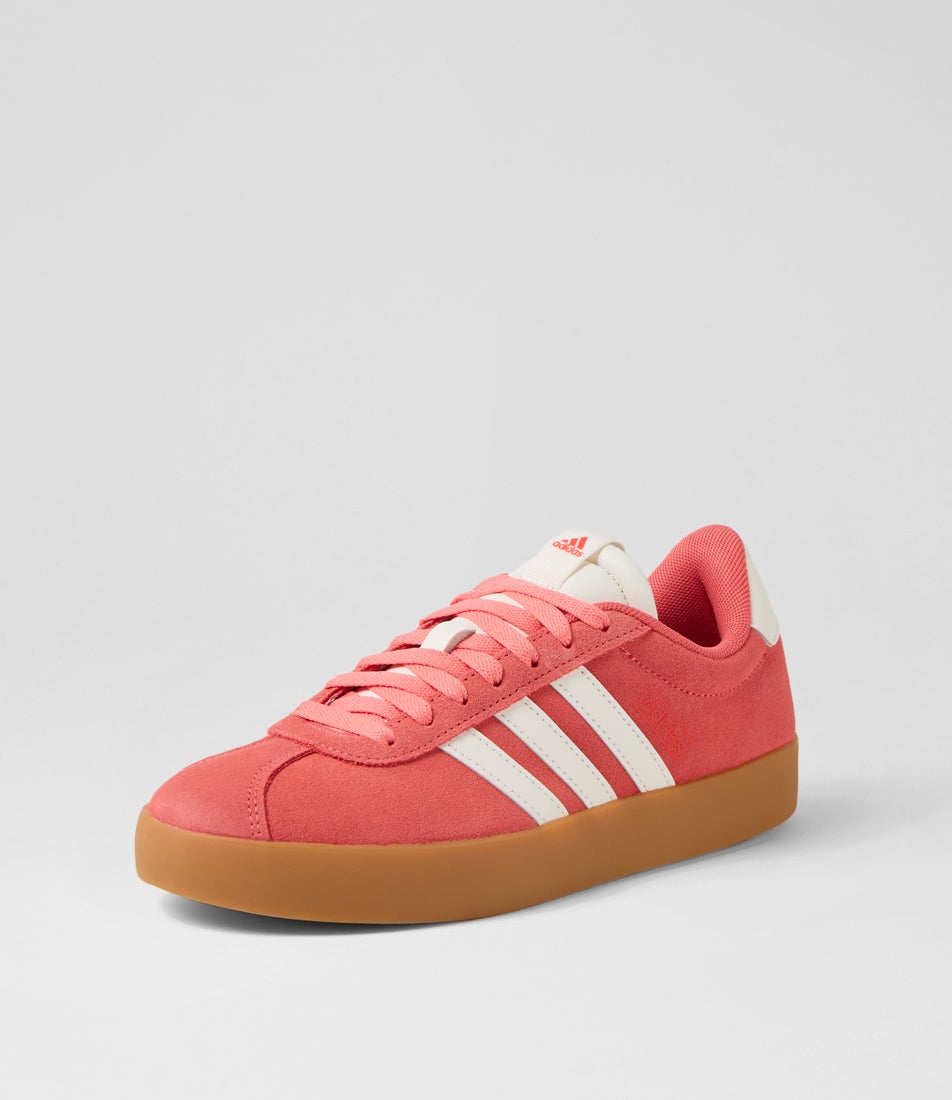 Vl Court 3 W Scarlet White Red Fabric Sneakers