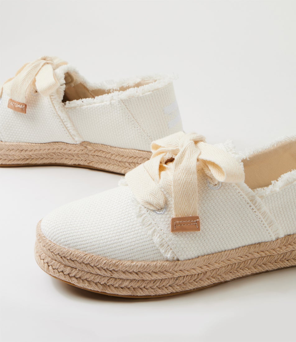 Carolina White Beachside Canvas Flat Shoes