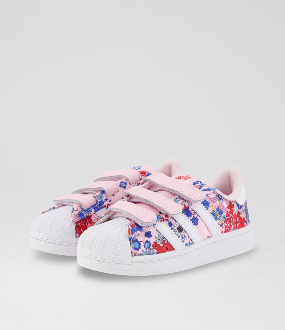 Liberty Superstar Junior Clear Pink White Fabric Sneakers