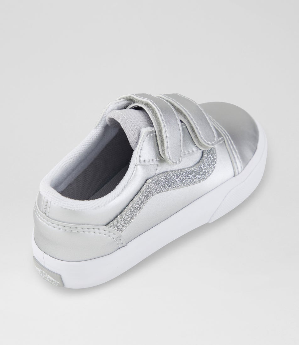 Old Skool Toddler Silver Fabric Sneakers