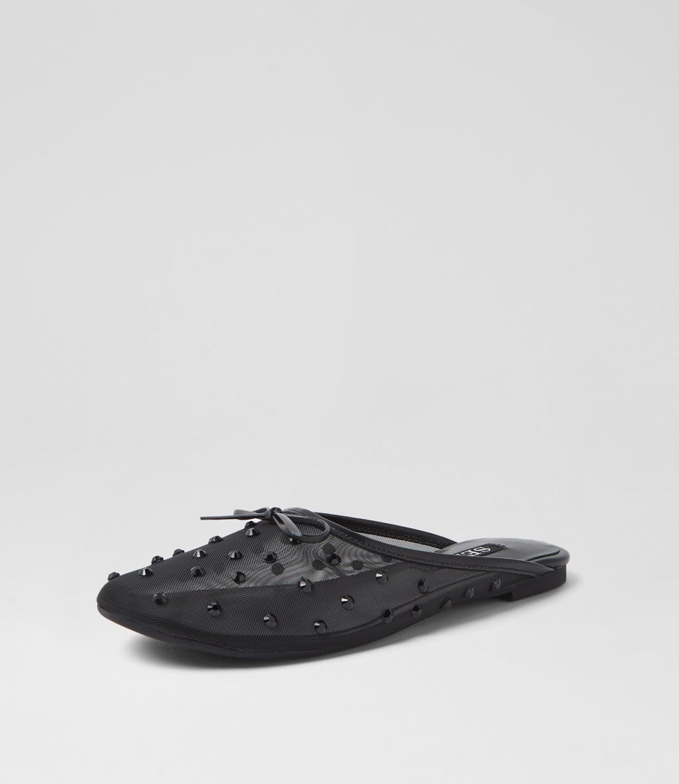 Cole Ebony Leather Ballet Flats