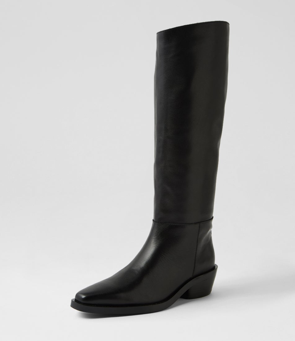 Feidel Black Leather Knee High Boots