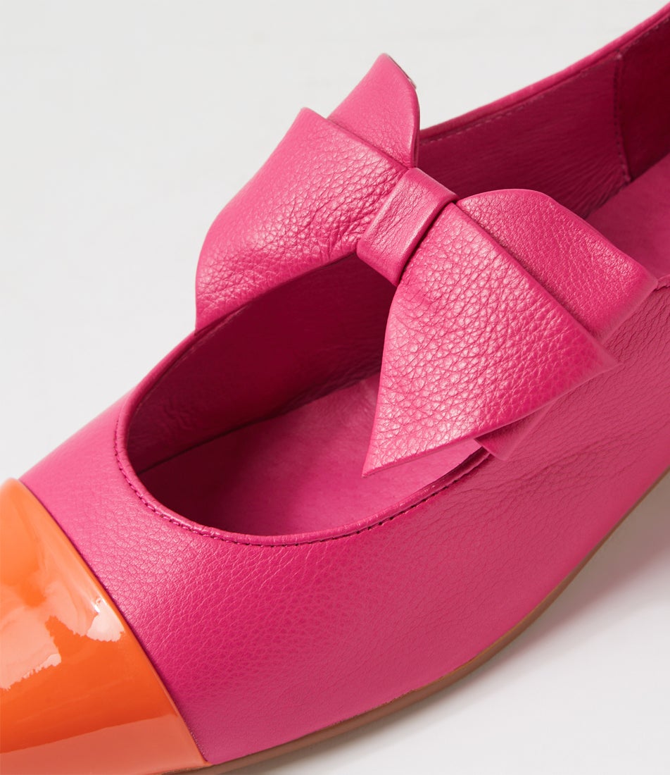 Broocks Orange Fuchsia Patent Leather Mary Jane Heels