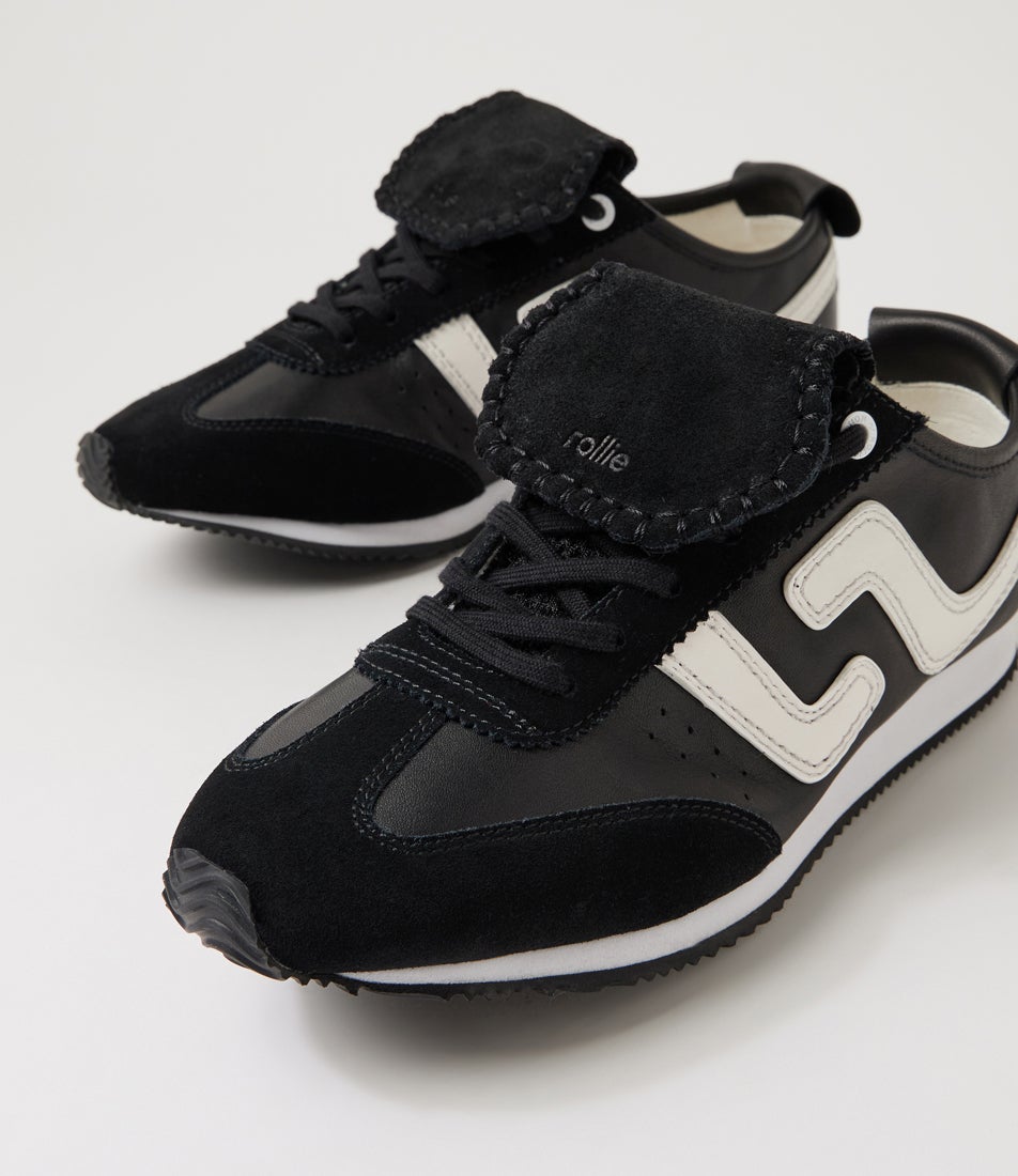 Shift Black White Suede Leather Lace Up Flats Shift Black White Suede Leather Lace Up Flats