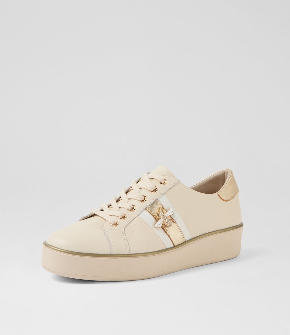 Zobuck W Milk Pale Gold Leather Sneakers Zobuck W Milk Pale Gold Leather Sneakers