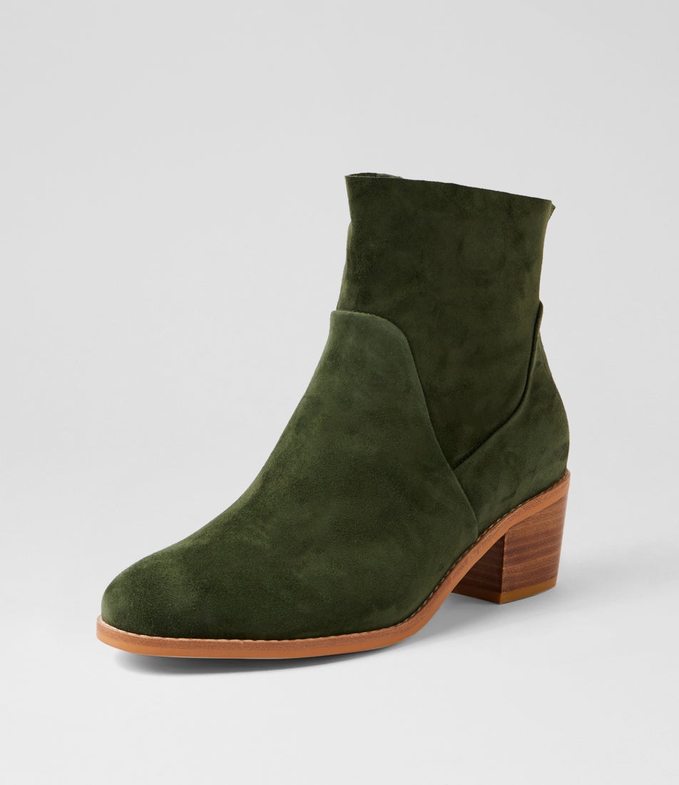 Rochelle Xw Olive Suede Ankle Boots