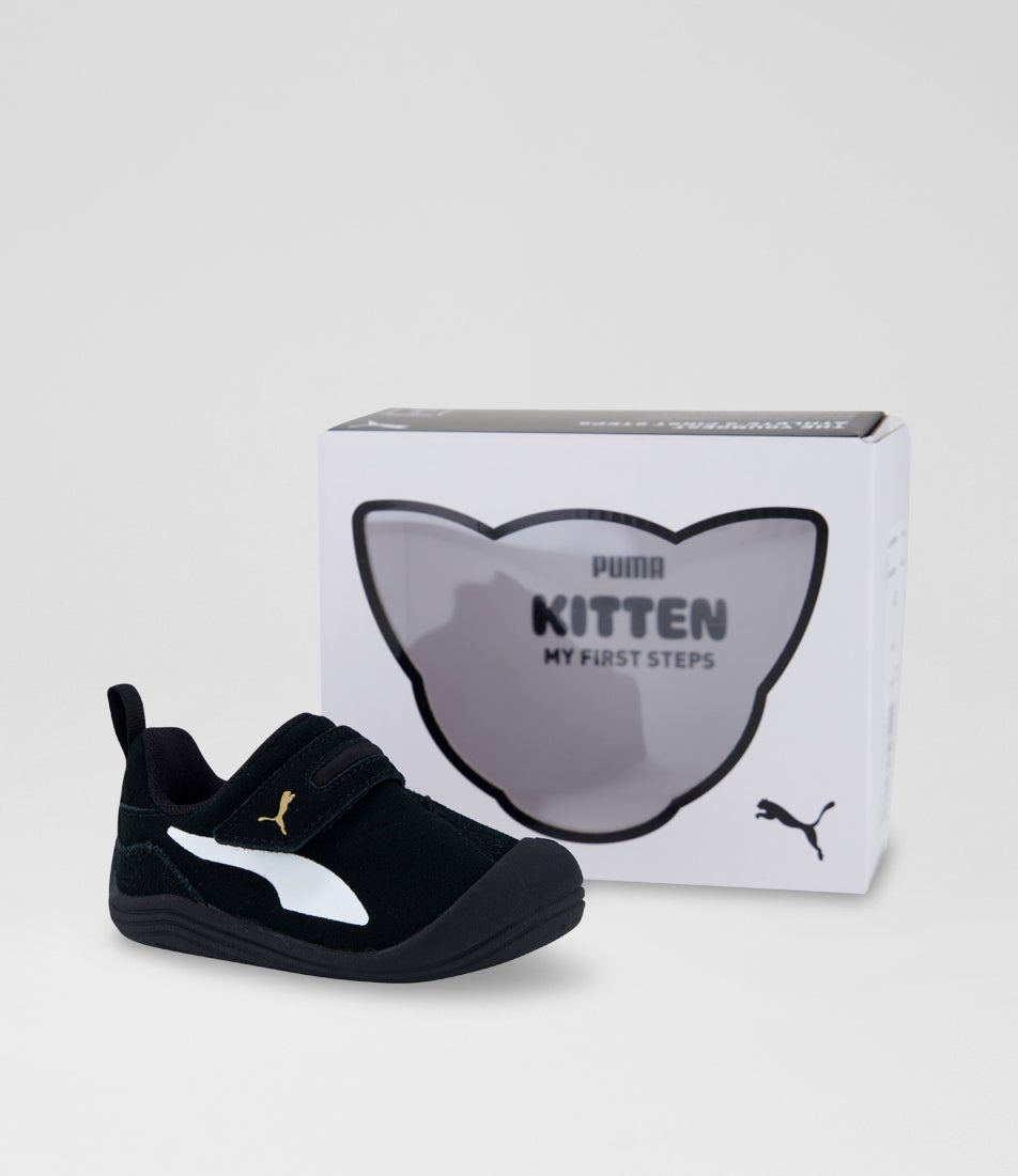 Kitten Premium Toddler Black White Mesh Sneakers