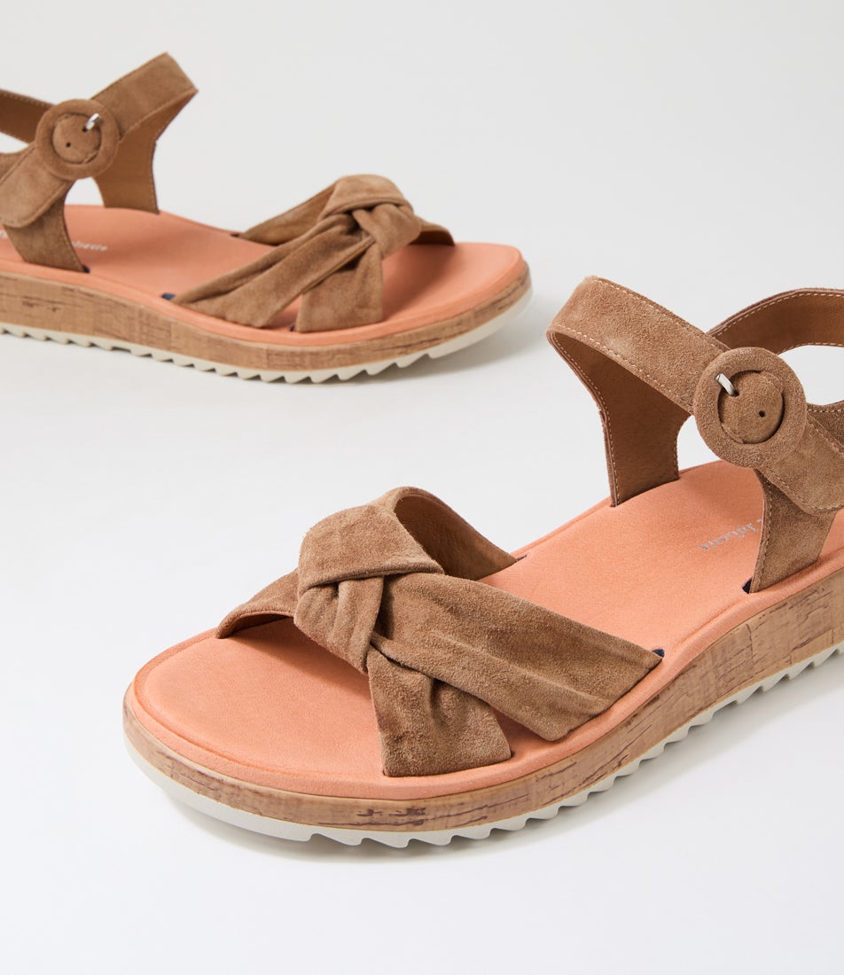 Ohiosy Light Choc Almond Suede Sandals
