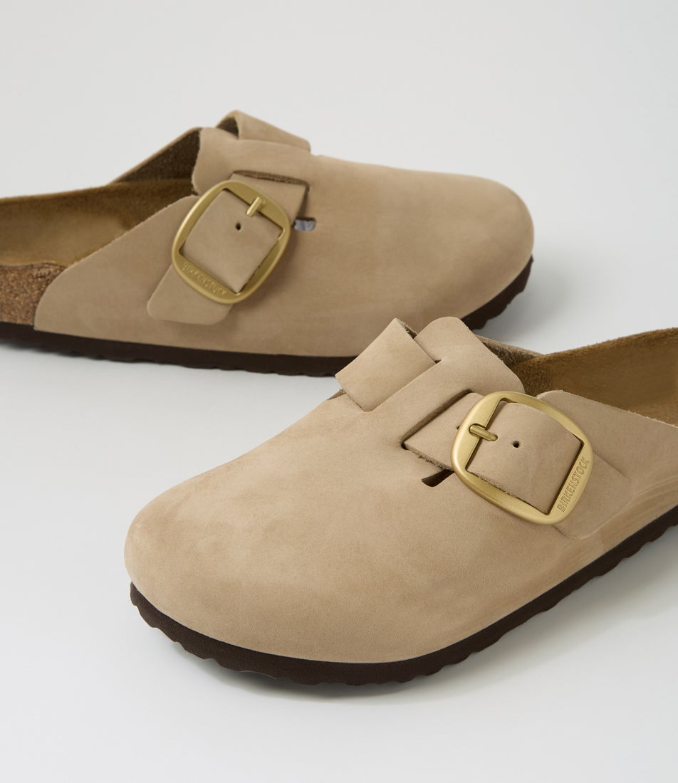 Boston Big Buckle Sandcastle Nubuck Flat Shoes