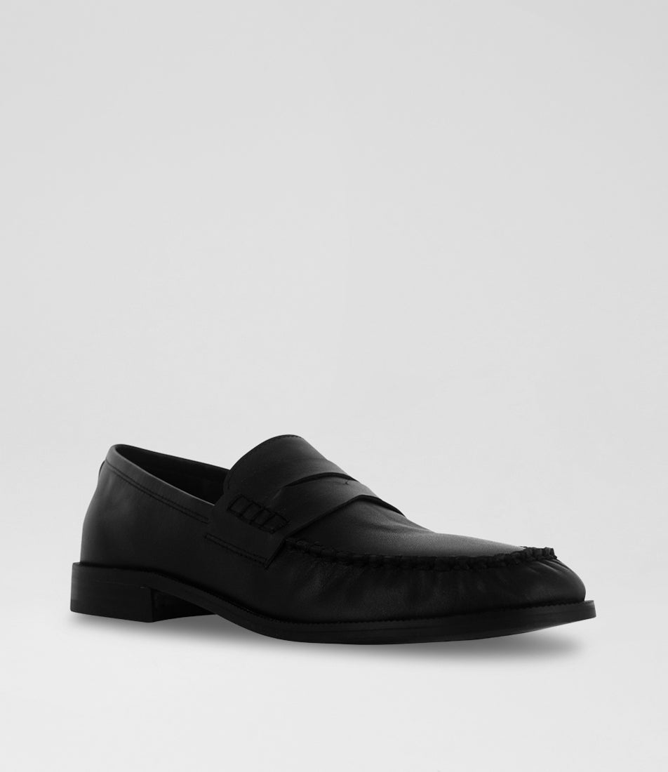 Cooper Iii Ebony Leather Heels
