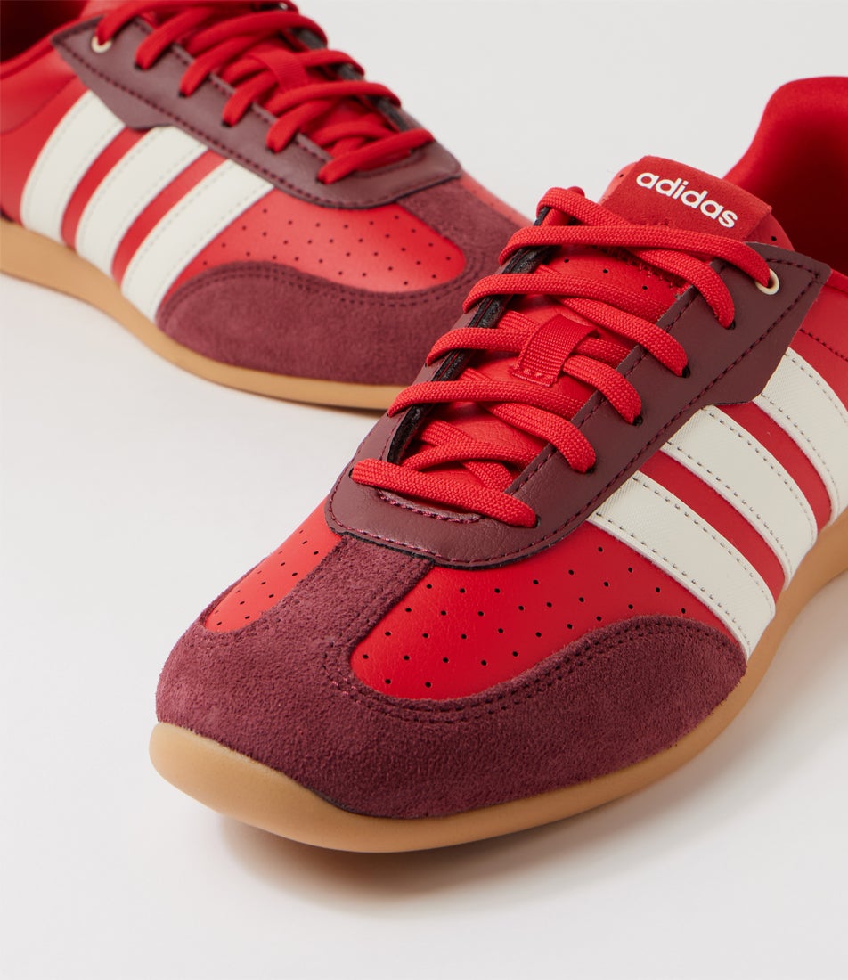 Barreda Lo W Better Scarlet Off White Gum Fabric Sneakers
