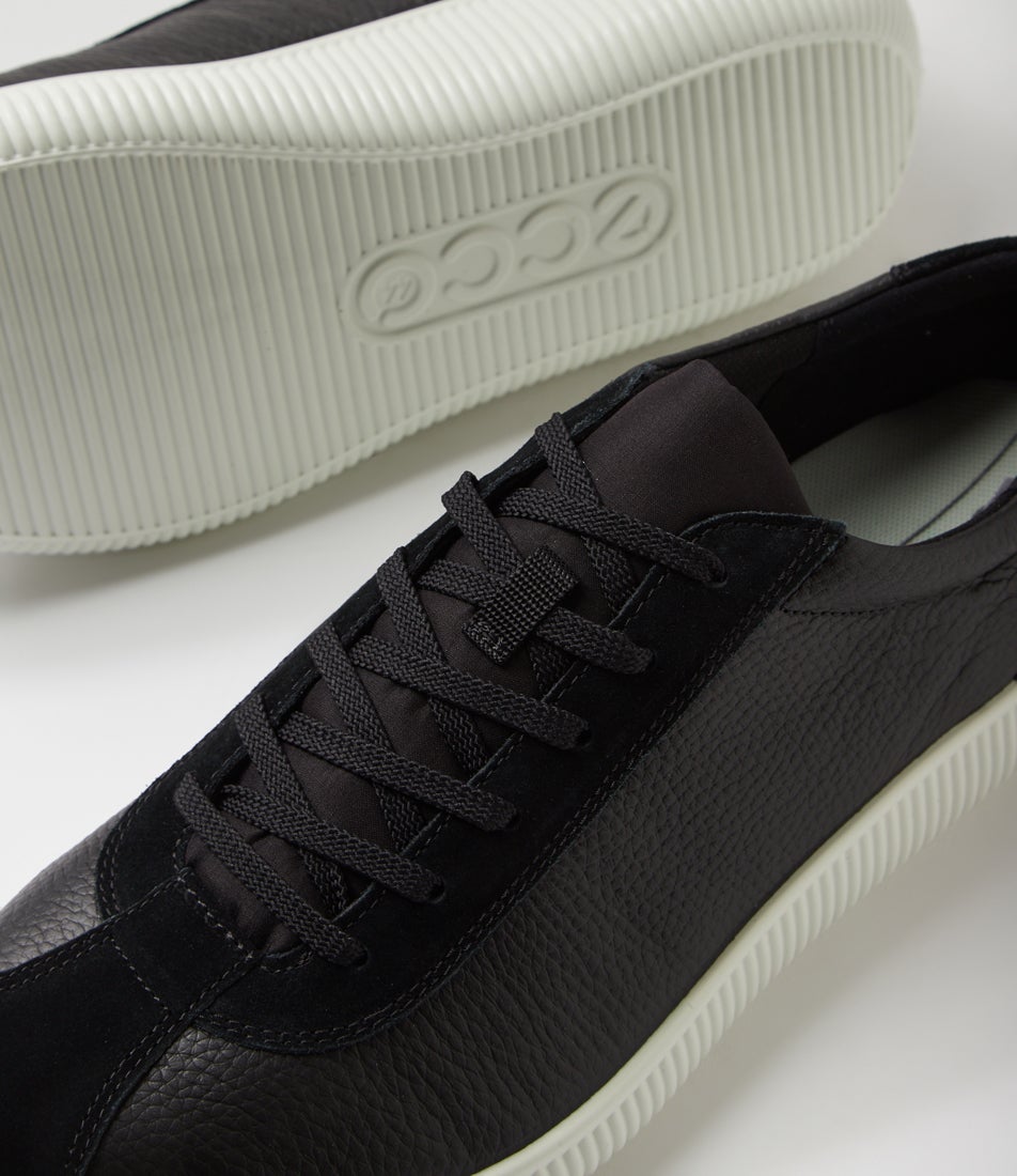 Soft Zero M Black Leather Suede Sneakers