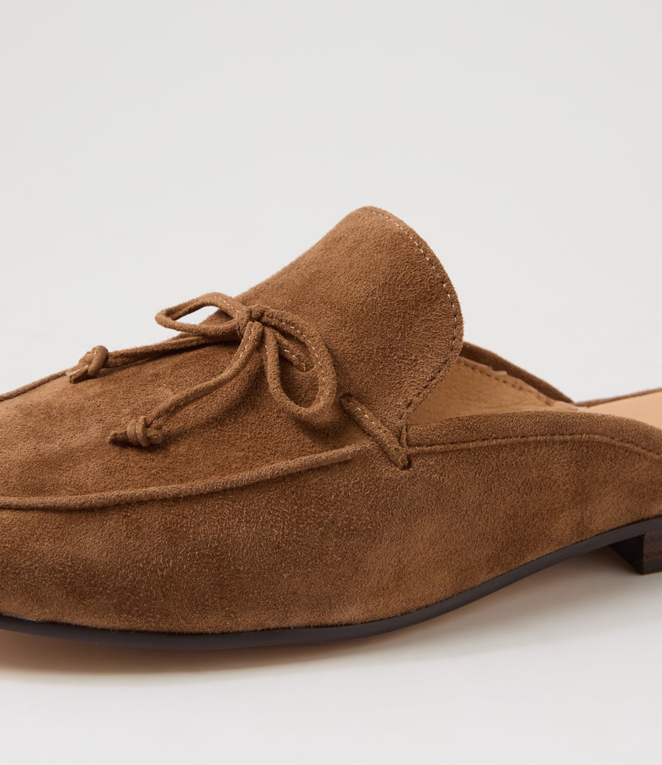 Irrino Coffee Suede Flat Shoes