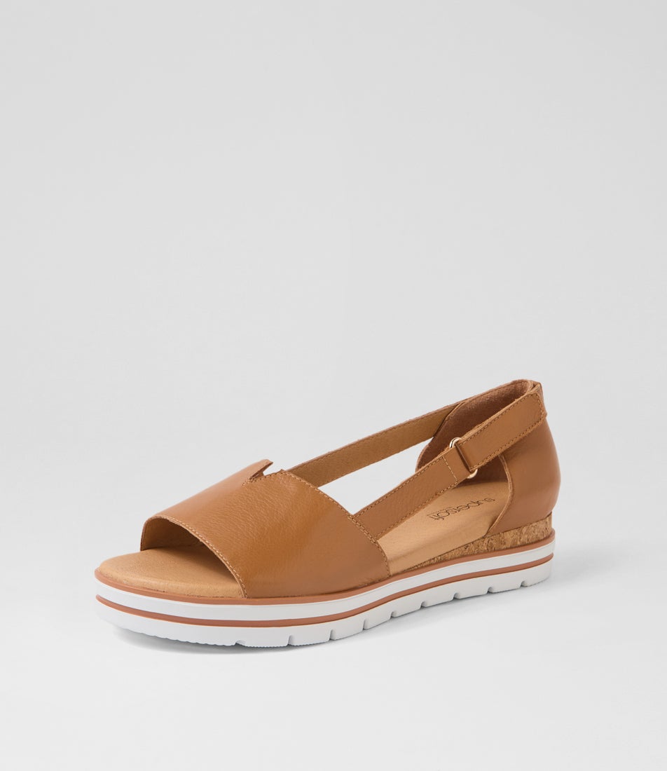 Ashiers Dark Tan Leather Sandals