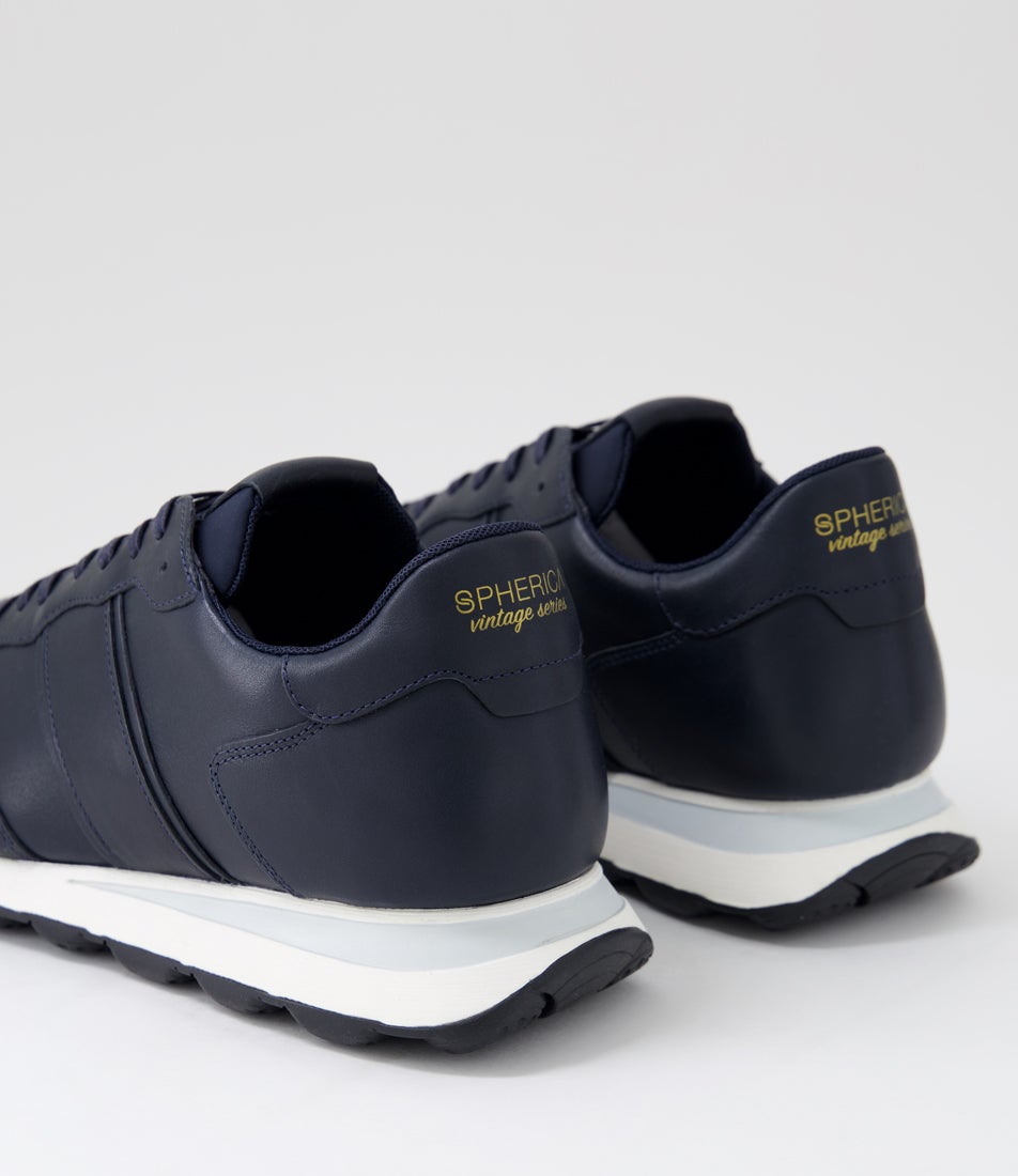 U Spherica Vseries B Navy Leather Sneakers