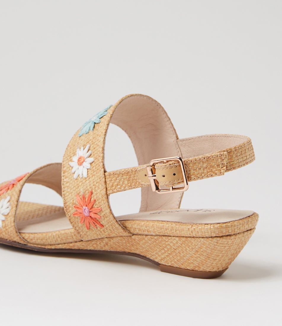 Betthi Natural Bright Patent Synthetic Sandals