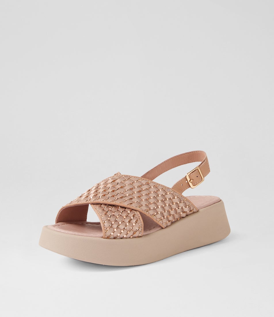 Azur Nude Leather Sandals