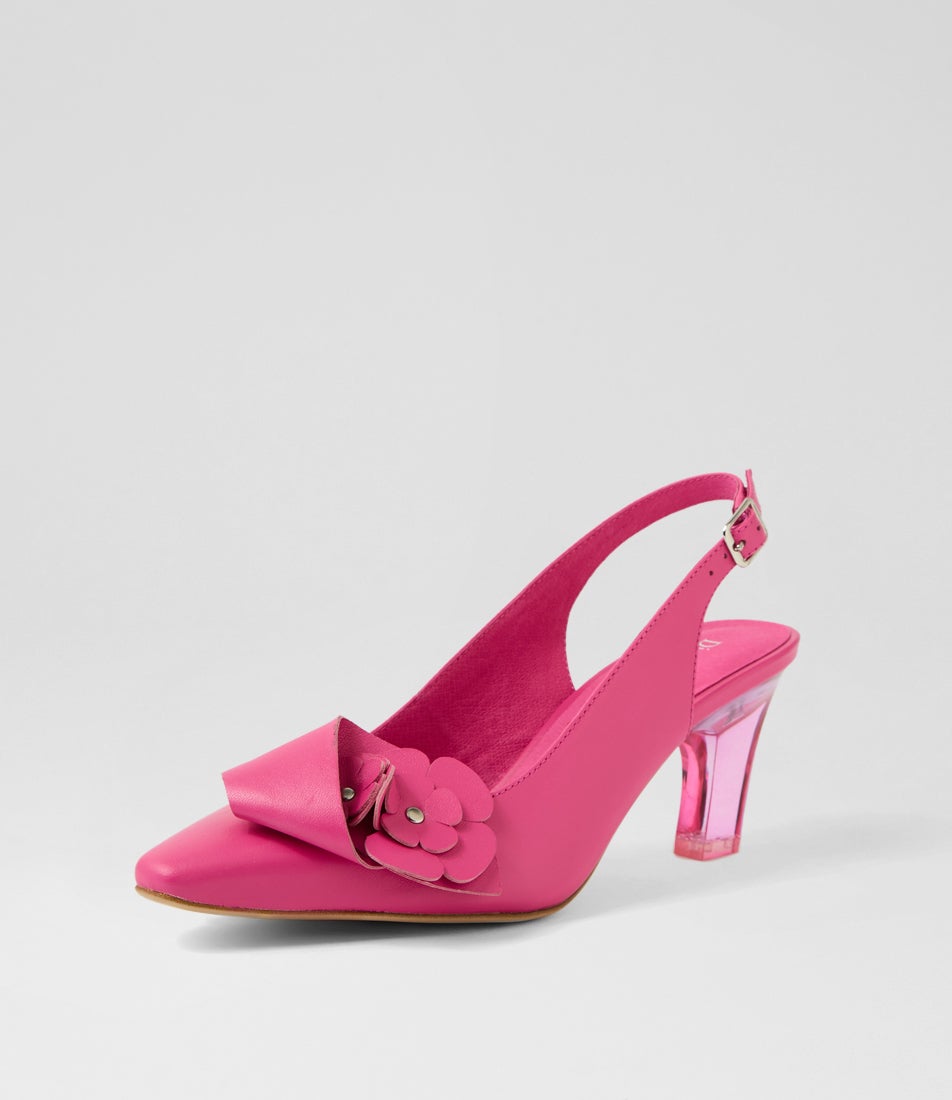 Kathi Fuchsia Leather Heels