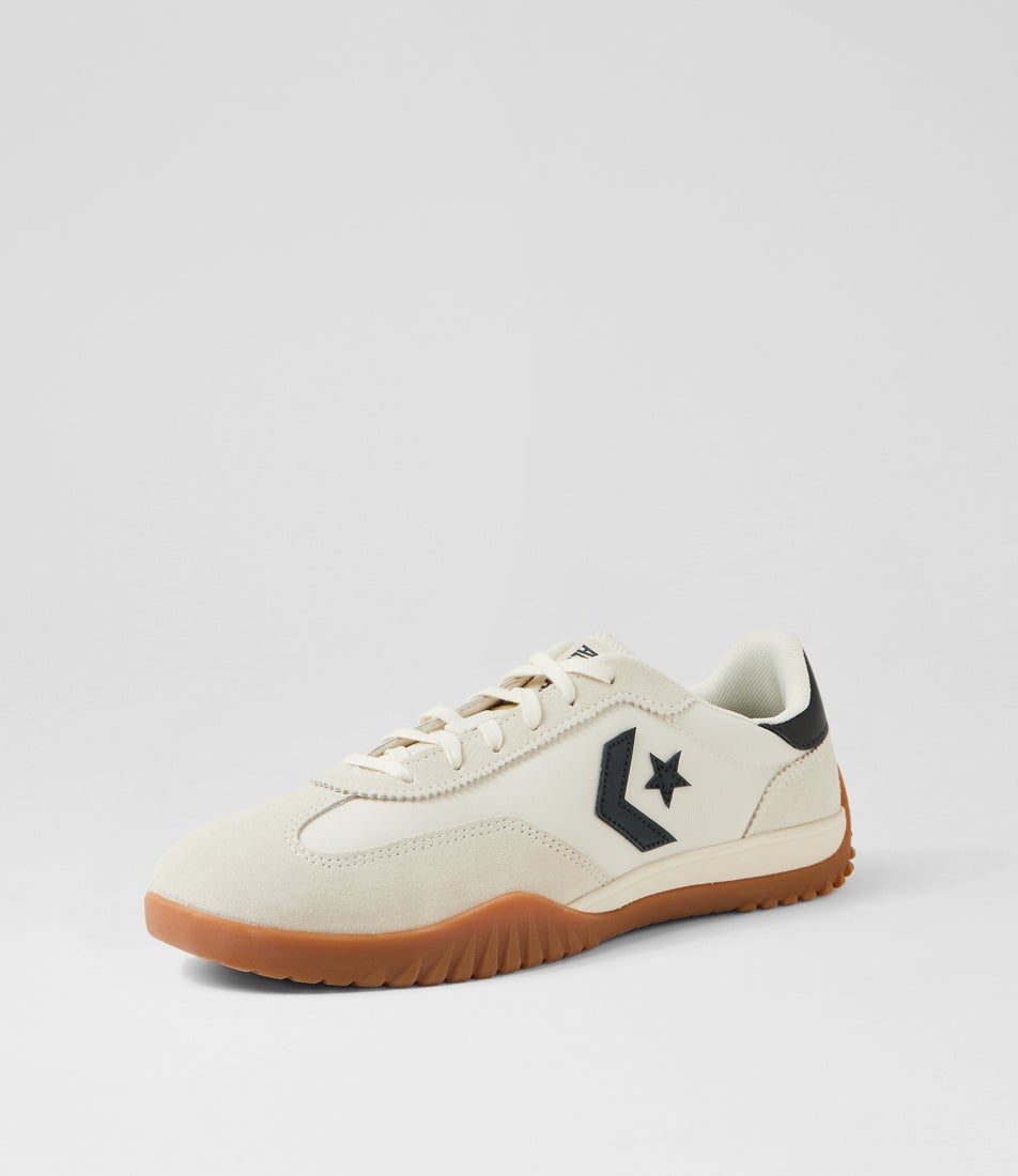 Run Star Trainer M Egret Black Honey Suede Nylon Sneakers