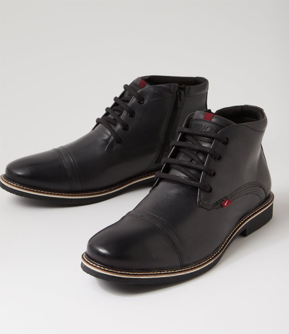 Orson Black Leather Lace Up Boots