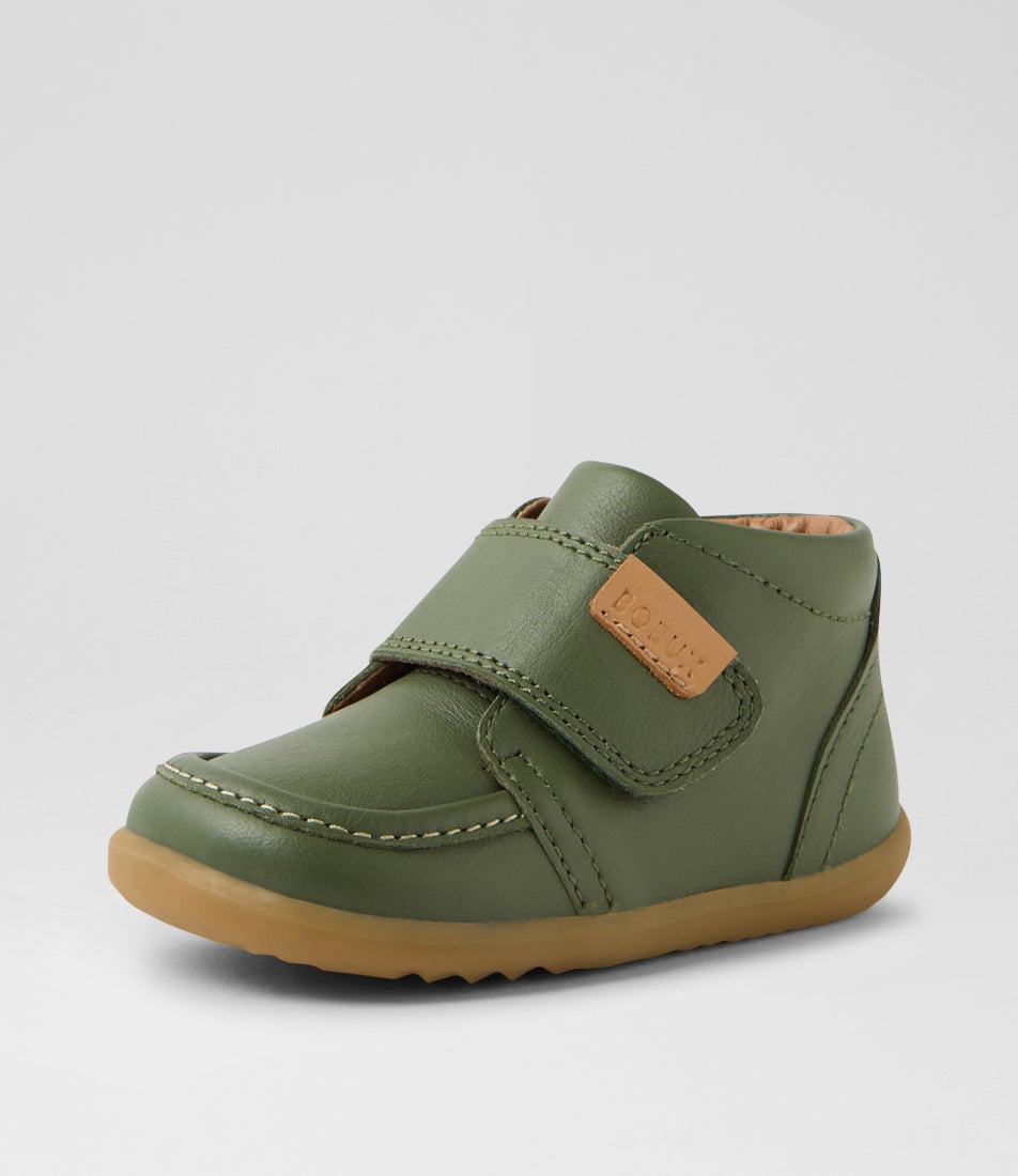 Su Grover Toddler Bronze Green Leather Ankle Boots