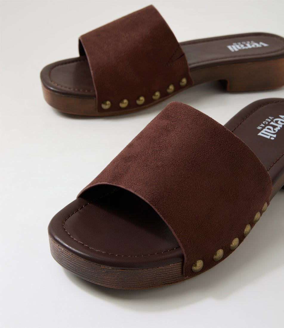 Chester Chocolate Microsuede Sandals