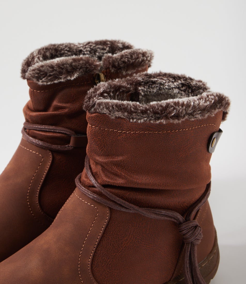 Duzzel Tan Multi Ankle Boots