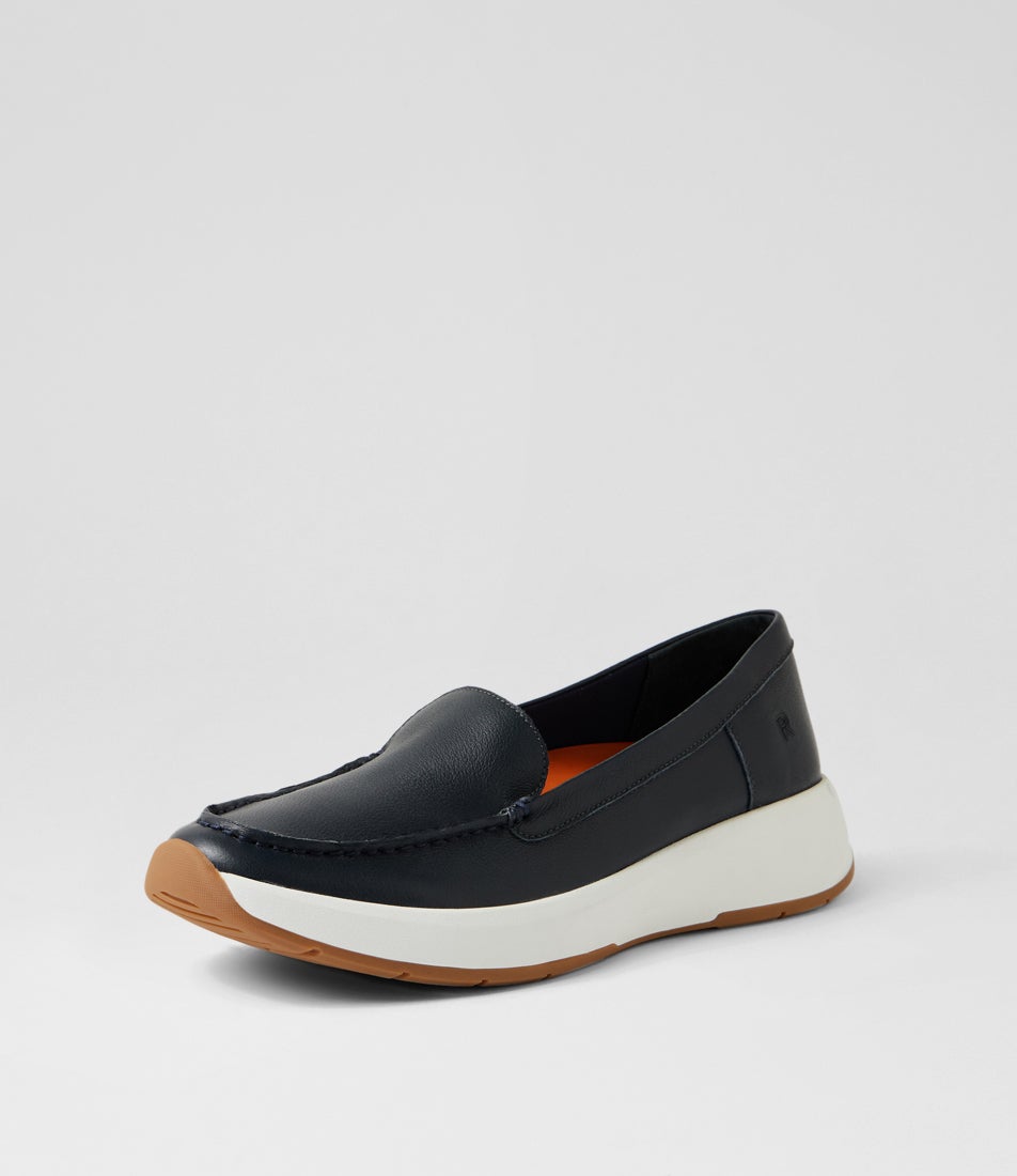 Tru Step Navy Leather Sneakers