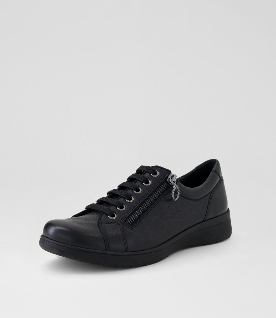 Alvies D Black Leather Sneakers