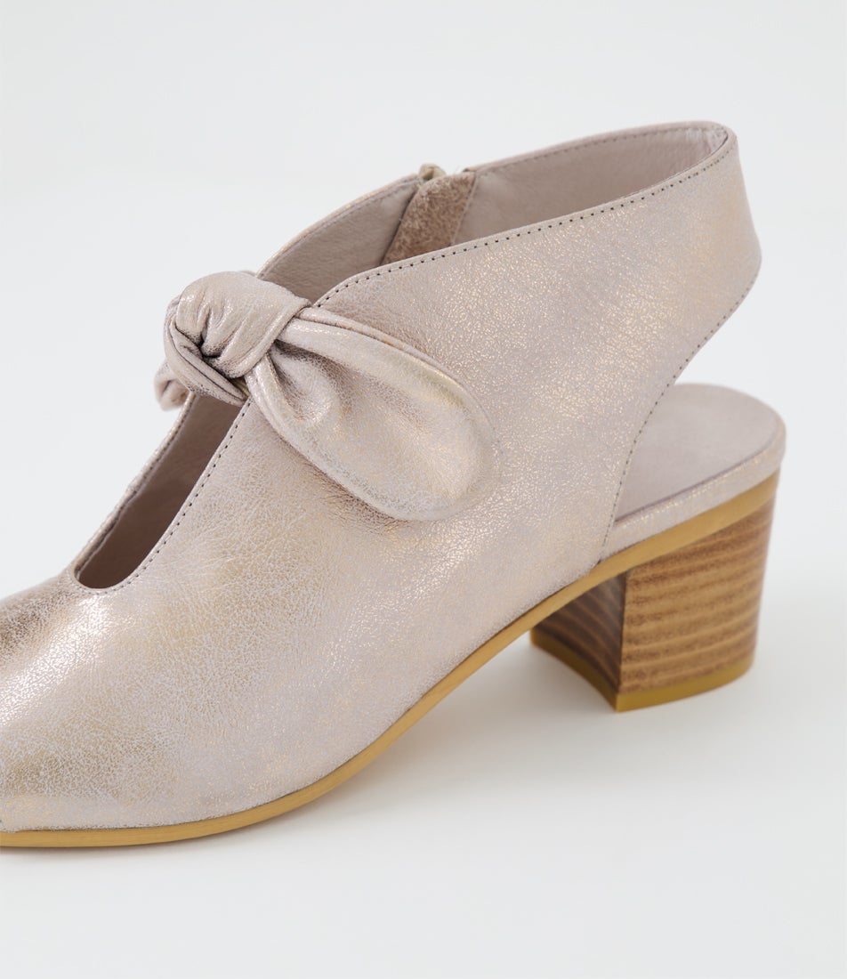 Banana Blush Rose Gold Wash Leather Sandals