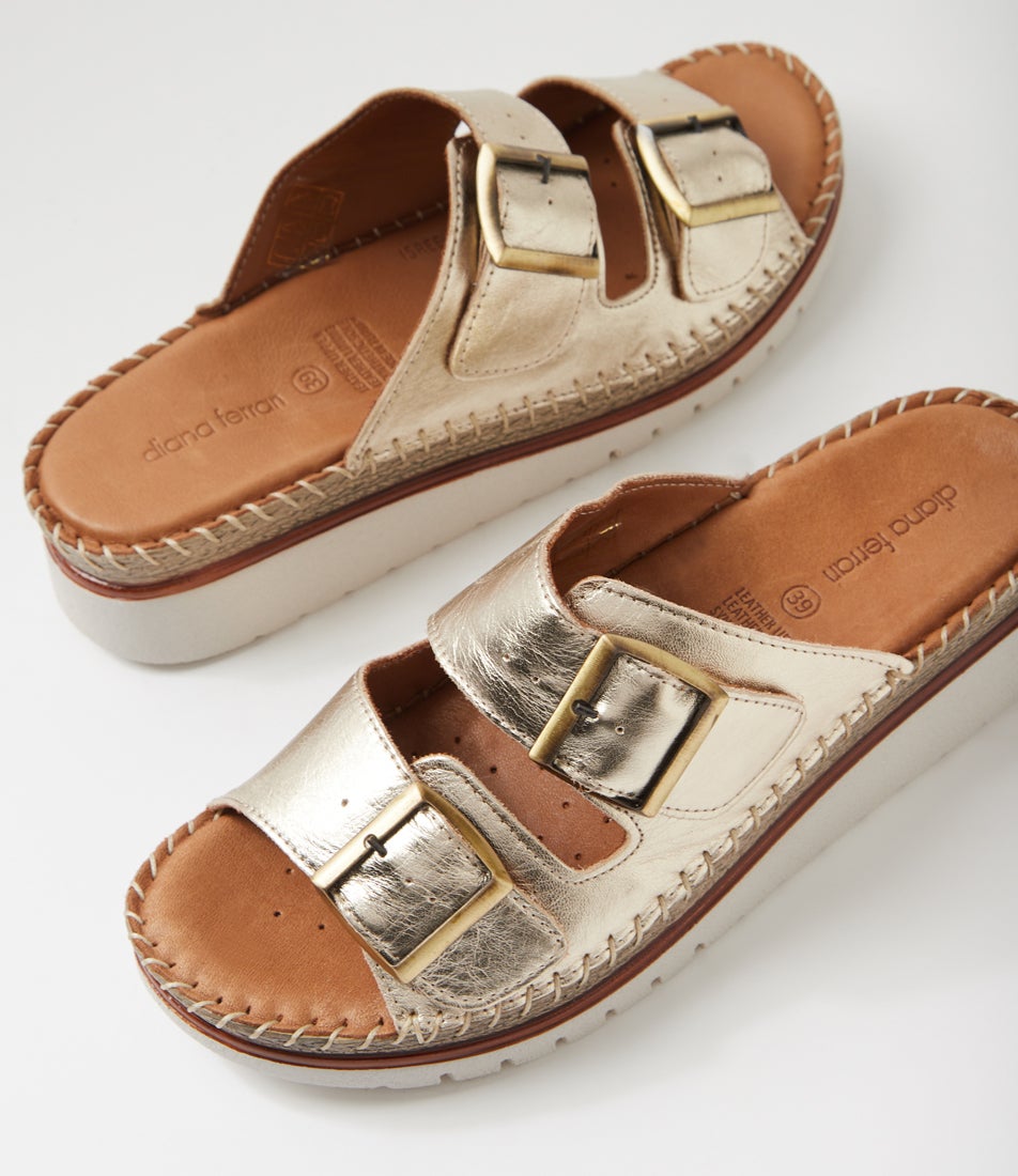 Isree Champagne Leather Sandals