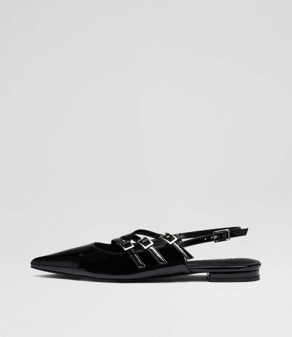 Lisst Black Patent Pu Flat Shoes