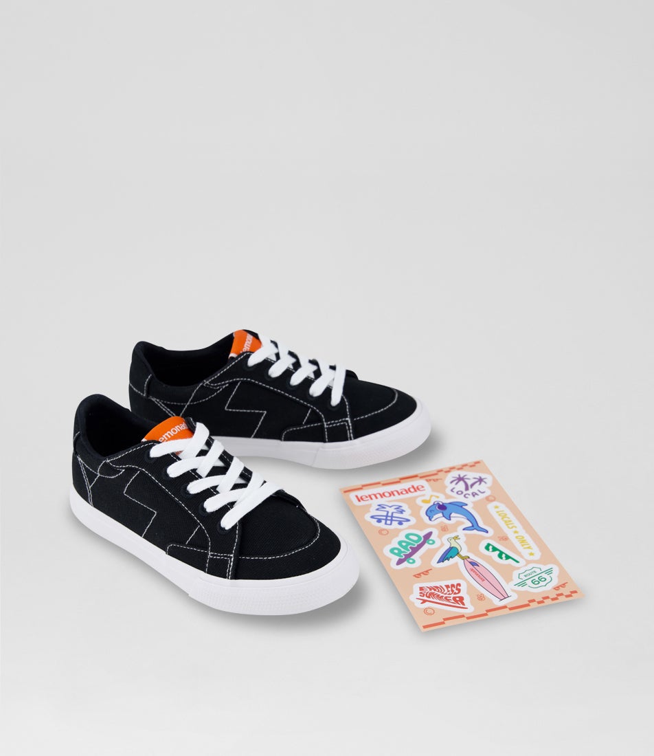 Coast Junior Black Canvas Sneakers
