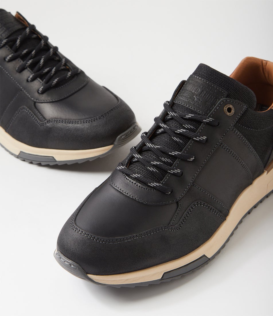 Wave Black Leather Sneakers