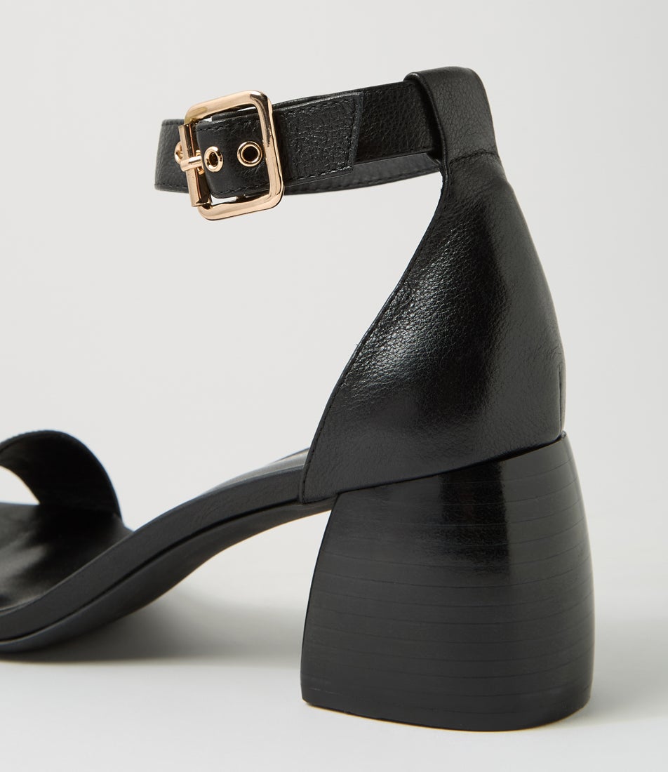 Bane Black Leather Sandals