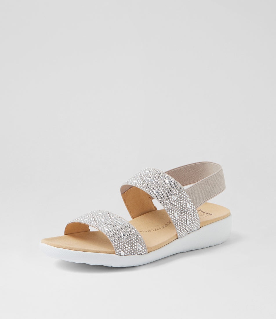 Usaid W Grey Multi Elastic Sandals