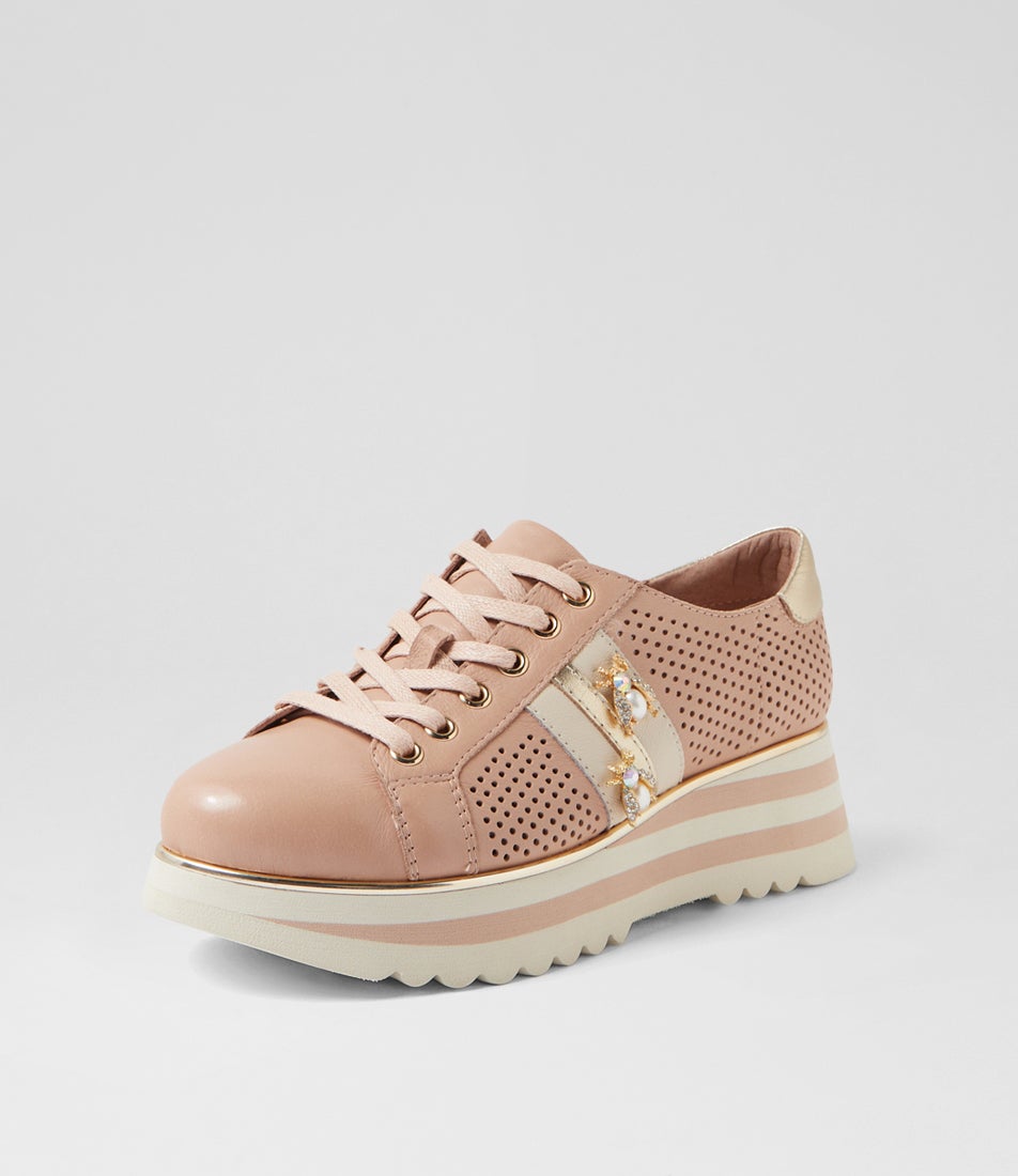 Eaglesy Cappuccino Gold Multi Flat Shoes